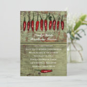 猛烈なチリペッパーの木製の一見の結婚式招待状 招待状 (スタンド正面)