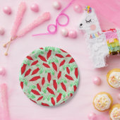 猛烈なチリペッパー装飾的なパターン ペーパープレート (パーティー)