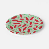 猛烈なチリペッパー装飾的なパターン ペーパープレート (アングル)