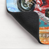 猛烈なバイクもしくは自転車に乗る人 マウスパッド (コーナー)