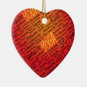 猛烈なヨガの恋人のOmの記号パターン セラミックオーナメント (右)