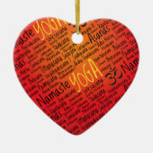 猛烈なヨガの恋人のOmの記号パターン セラミックオーナメント (正面)