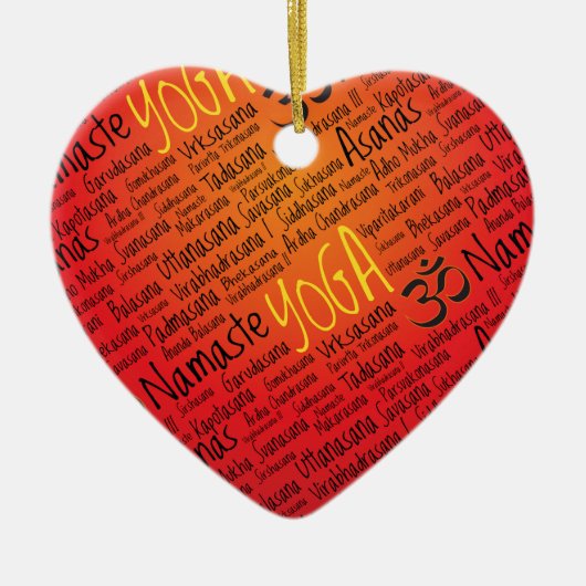 猛烈なヨガの恋人のOmの記号パターン セラミックオーナメント (正面)