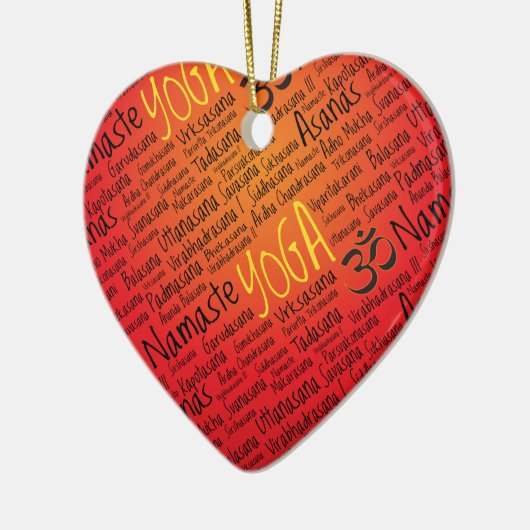 猛烈なヨガの恋人のOmの記号パターン セラミックオーナメント (左)