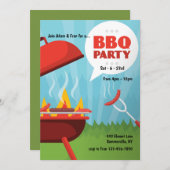 猛烈なBBQのパーティの招待状 招待状 (正面/裏面)