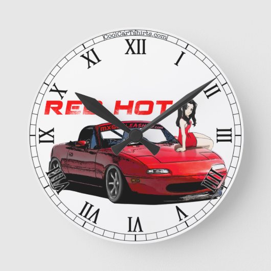 猛烈なMiata MX-5時計 ラウンド壁時計 (正面)