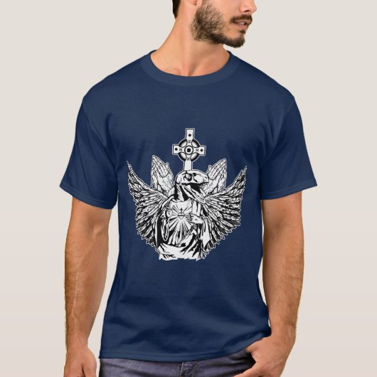 猛禽のイエス・キリスト愛 Tシャツ (正面)