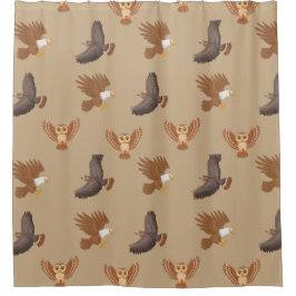 猛禽類のシャワーカーテン シャワーカーテン