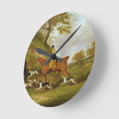 猟師および猟犬1809年(キャンバスの油) ラウンド壁時計 (傾斜)