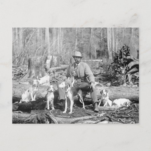 猟師と猟犬 1897年 ポストカード (正面)