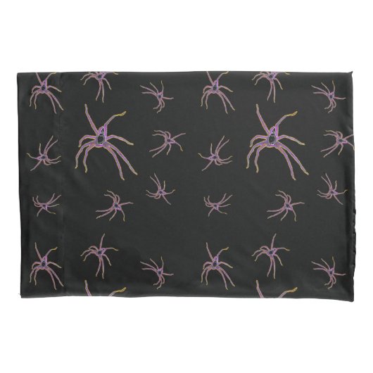 猟師のクモが黒を塗る。 枕カバー (正面)
