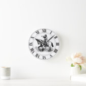 猟師の角のキツネ狩りのマスターのハンターの馬 ラウンド壁時計 (ホーム)