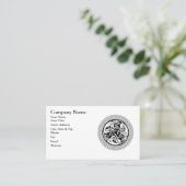 猟犬が付いているケルト結び目模様 名刺 (スタンド正面)