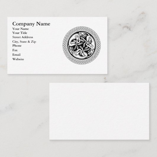 猟犬が付いているケルト結び目模様 名刺 (正面/裏面)