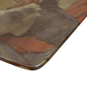 猟犬と髭のある子犬（2匹の犬）（動物） カッティングボード (角)