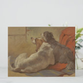 猟犬と髭のある子犬（2匹の犬）（動物） カード (スタンド正面)