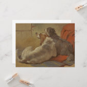 猟犬と髭のある子犬（2匹の犬）（動物） カード (正面/裏面インサイチュ)