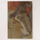 猟犬と髭のある子犬（2匹の犬）（動物） ジグソーパズル (縦)