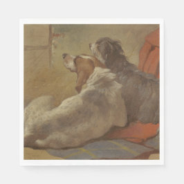 猟犬と髭のある子犬（2匹の犬）（動物） スタンダードランチョンナプキン