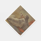 猟犬と髭のある子犬（2匹の犬）（動物） スタンダードランチョンナプキン (角)