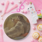 猟犬と髭のある子犬（2匹の犬）（動物） ペーパープレート (パーティー)