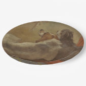 猟犬と髭のある子犬（2匹の犬）（動物） ペーパープレート (アングル)