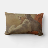 猟犬と髭のある子犬(2匹の犬)(動物) ランバークッション (裏面)