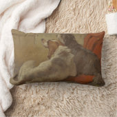 猟犬と髭のある子犬(2匹の犬)(動物) ランバークッション (ブランケット)