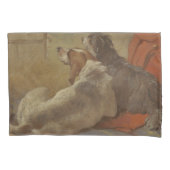 猟犬と髭のある子犬（2匹の犬）（動物） 枕カバー (正面左)