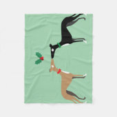 猟犬のキス フリースブランケット (正面)