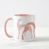 猟犬のマグの桃色のピンク マグカップ (左)