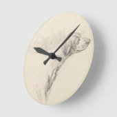 猟犬の勉強、1794年(紙の鉛筆) ラウンド壁時計 (傾斜)