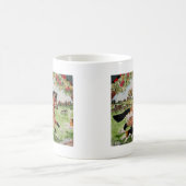 猟犬へのコーギーの猟師の乗車 コーヒーマグカップ (中央)