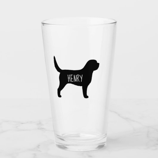 猟犬シルエットカスタム飲みグラス タンブラーグラス (正面)