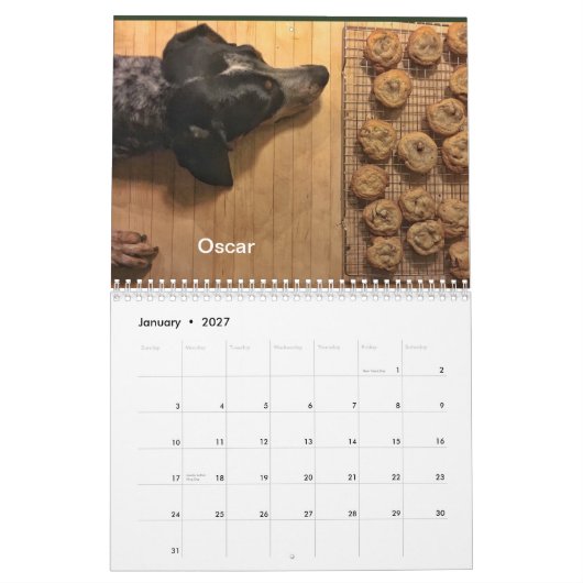 猟犬地区2019/2020 カレンダー (1月 2027)