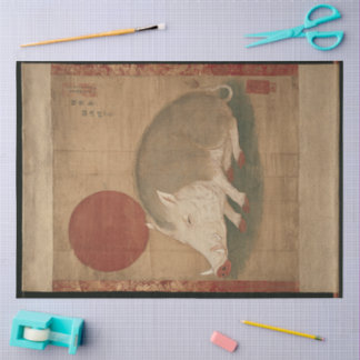 猪の十二支 江戸時代の絵画 日本 薄葉紙