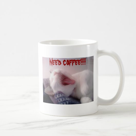 猫あくびをする コーヒーマグカップ (右)