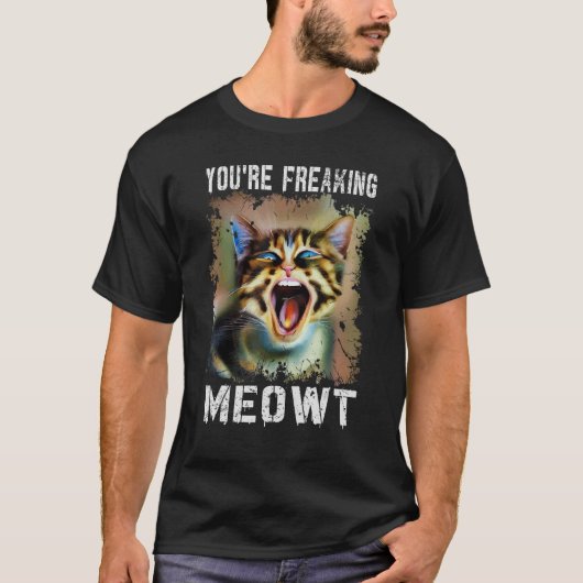 猫あなたはMeowtヴィンテージキャットニャーミーム Tシャツ (正面)