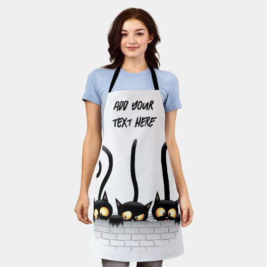 猫いけなとよくはしゃぐキャラクター エプロン (着用した状態)