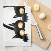 猫いけなとよくはしゃぐキャラクター キッチンタオル (四つ折り)