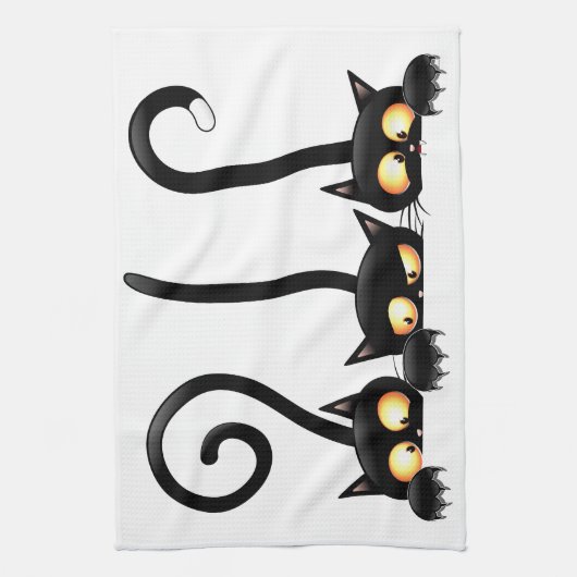 猫いけなとよくはしゃぐキャラクター キッチンタオル (縦)