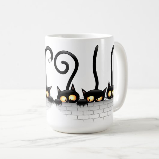 猫いけなとよくはしゃぐキャラクター コーヒーマグカップ (正面右)