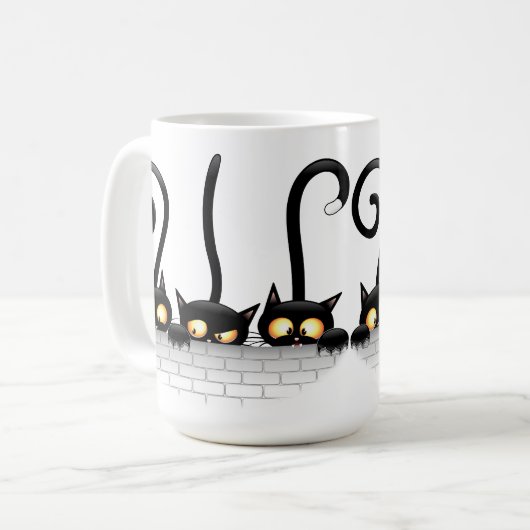 猫いけなとよくはしゃぐキャラクター コーヒーマグカップ (正面左)