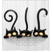猫いけなとよくはしゃぐキャラクター シャワーカーテン (正面)