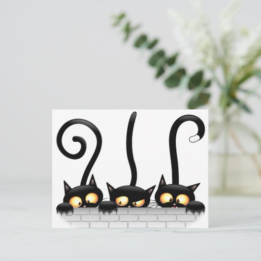 猫いけなとよくはしゃぐキャラクター シーズンポストカード (スタンド正面)