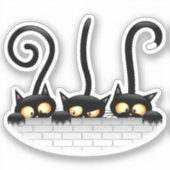 猫いけなとよくはしゃぐキャラクター シール (正面)