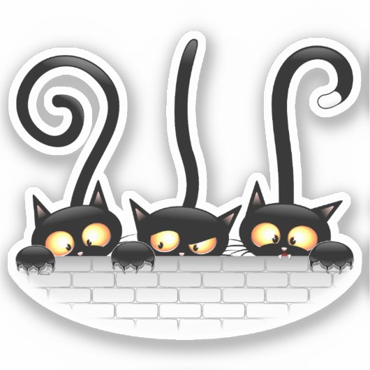 猫いけなとよくはしゃぐキャラクター シール (正面)