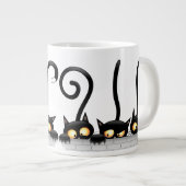 猫いけなとよくはしゃぐキャラクター ジャンボコーヒーマグカップ (正面右)