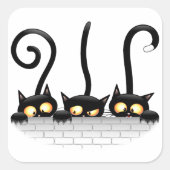 猫いけなとよくはしゃぐキャラクター スクエアシール (正面)