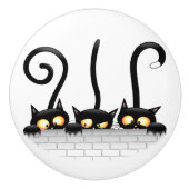 猫いけなとよくはしゃぐキャラクター セラミックノブ (正面)